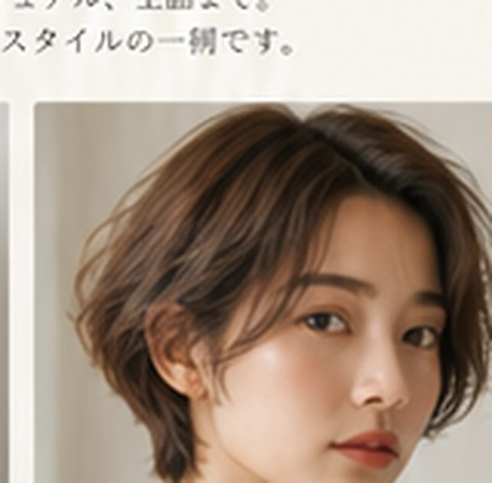 軽やかなショートヘアのイメージ(生成画像)